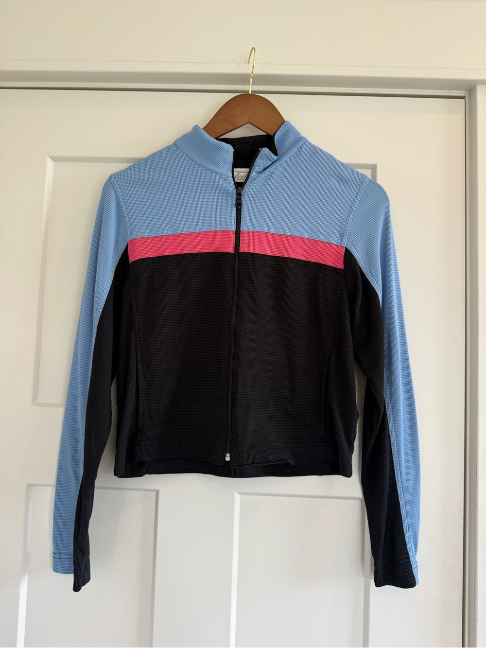 Tail Tech Colorblock Full Zip Cropped Jacket Pink Blue Black Athletic Size S